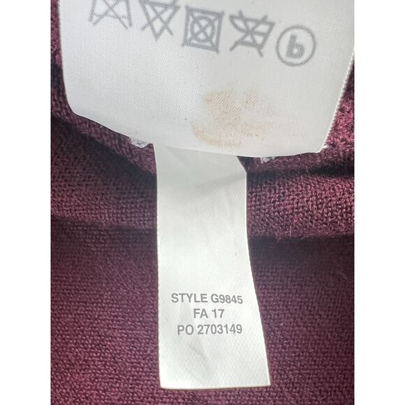 J Crew Women's Merino Wool V-Neck Sweater Drawstring Sleeves Cabernet Size XS - Picture 7 of 12